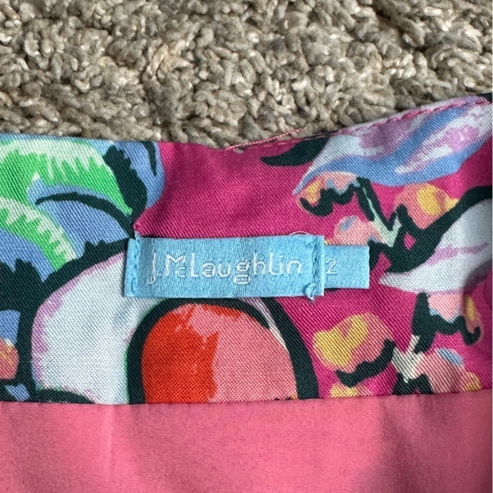 J. McLaughlin Floral Freshfield Blakely Skirt 2 tropical colorful pencil knee - Picture 7 of 12